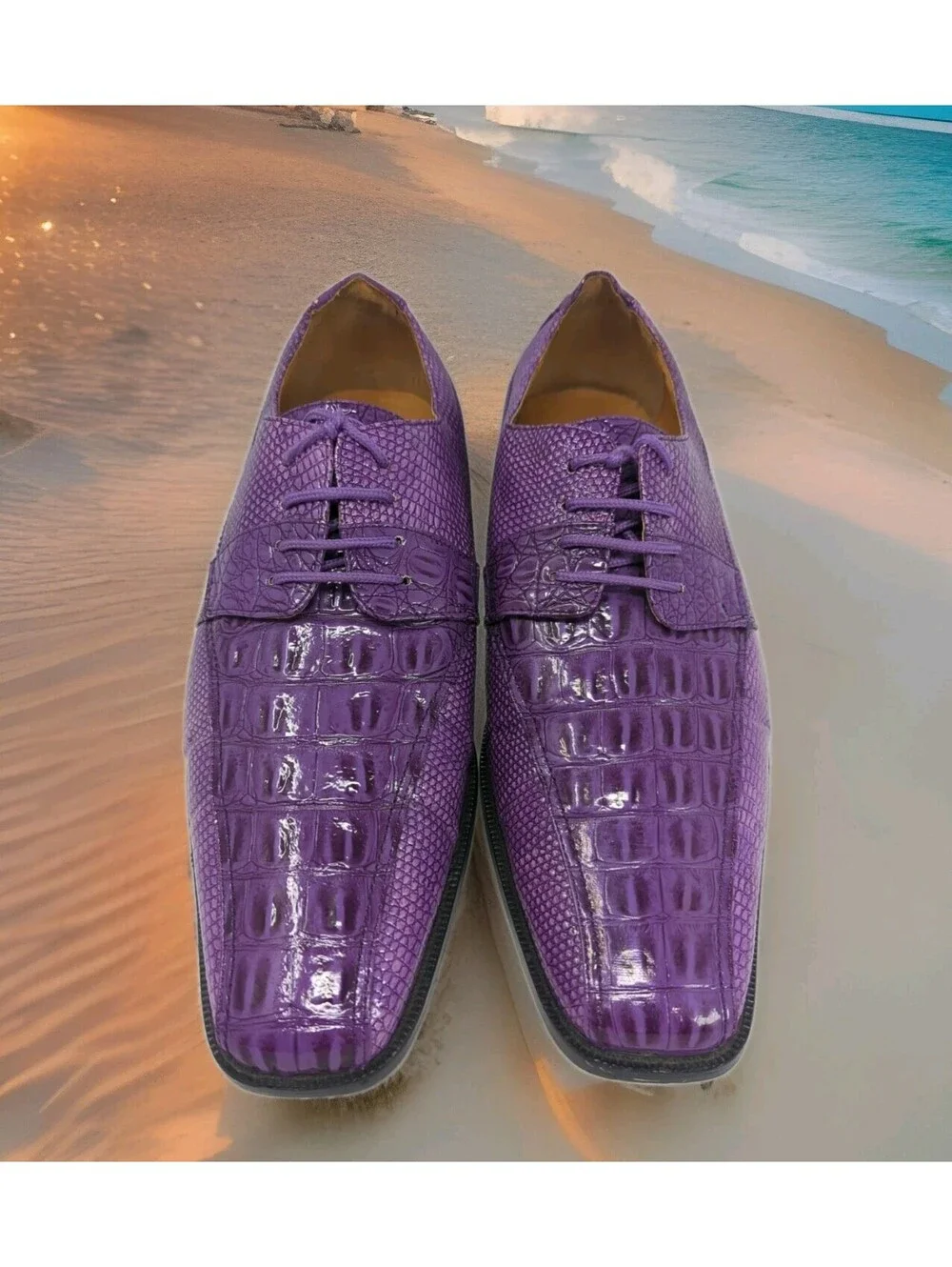 ROBERTO CHILLINI Status Oxfords Croc / Alligator Embossed Dress Shoes Mens 10 M